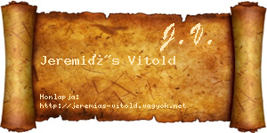 Jeremiás Vitold névjegykártya